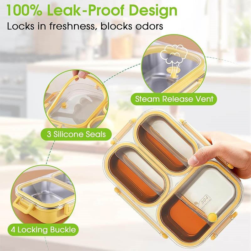 Stainless Steel Bento Lunch Box 100% Leakproof ⭐