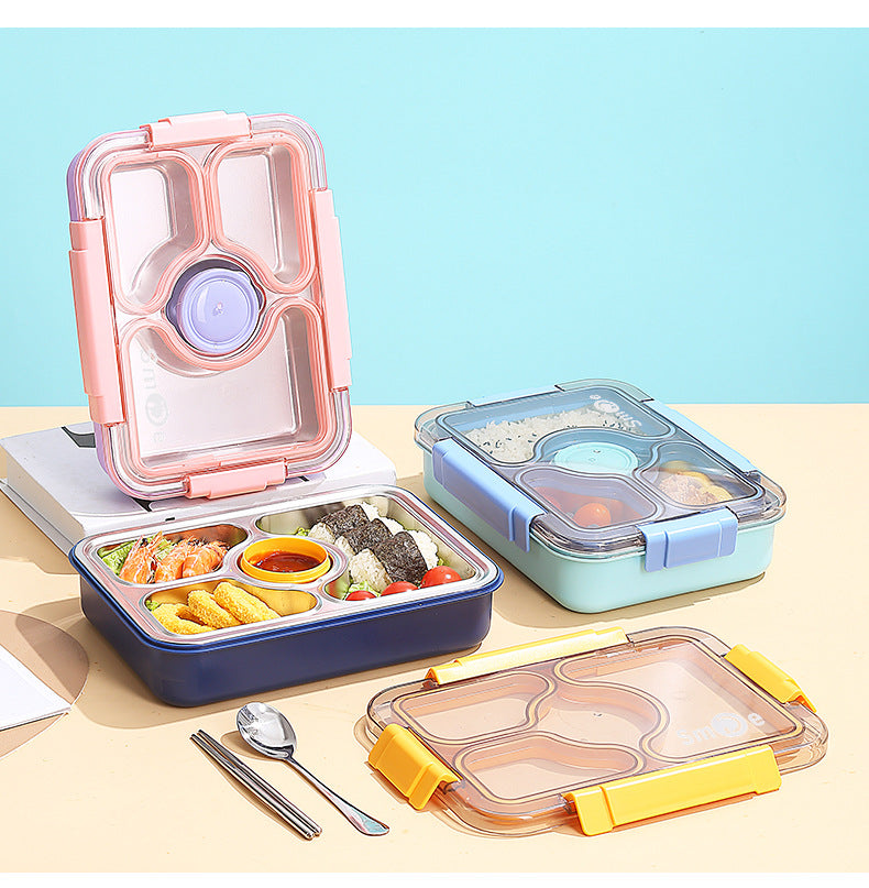 Stainless Steel Bento Lunch Box (950ML) with Spoon & Chopsticks