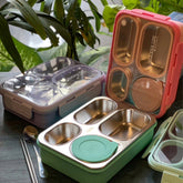 Bento Lunch Box – 4 Compartments | 100% Leakproof ⭐