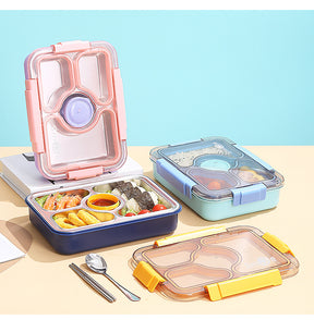 Stainless Steel Bento Lunch Box (950ML) with Spoon & Chopsticks