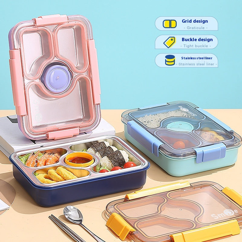 Stainless Steel Bento Lunch Box (950ML) with Spoon & Chopsticks