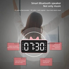 Q9 Clock Bluetooth Speaker Alarm Rechargeable